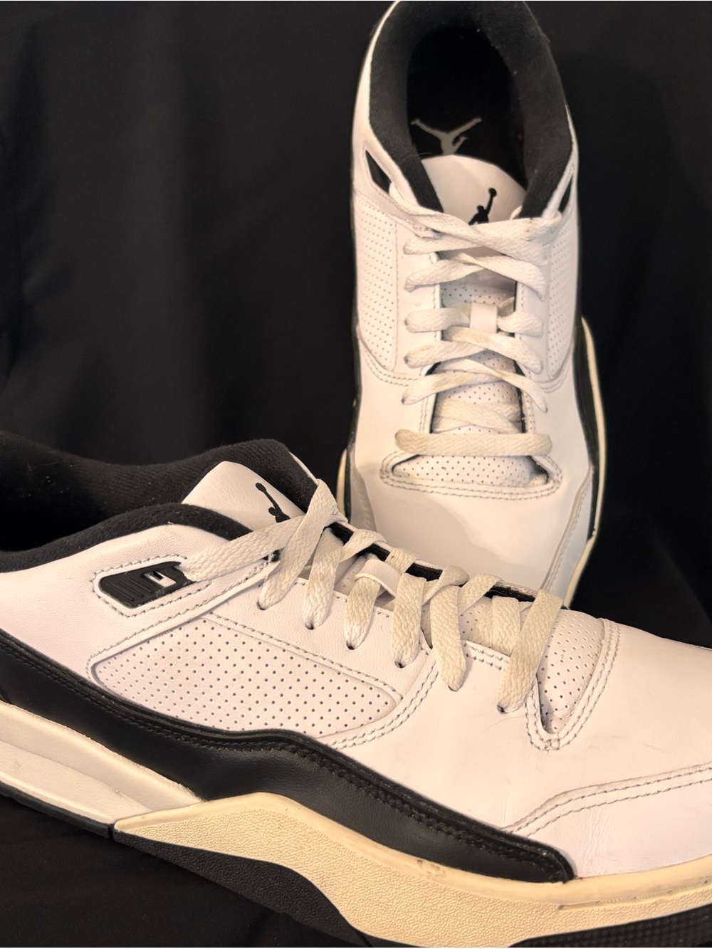 Jordan Flight Court Men's White and Black Low-Top Basketball Sneakers